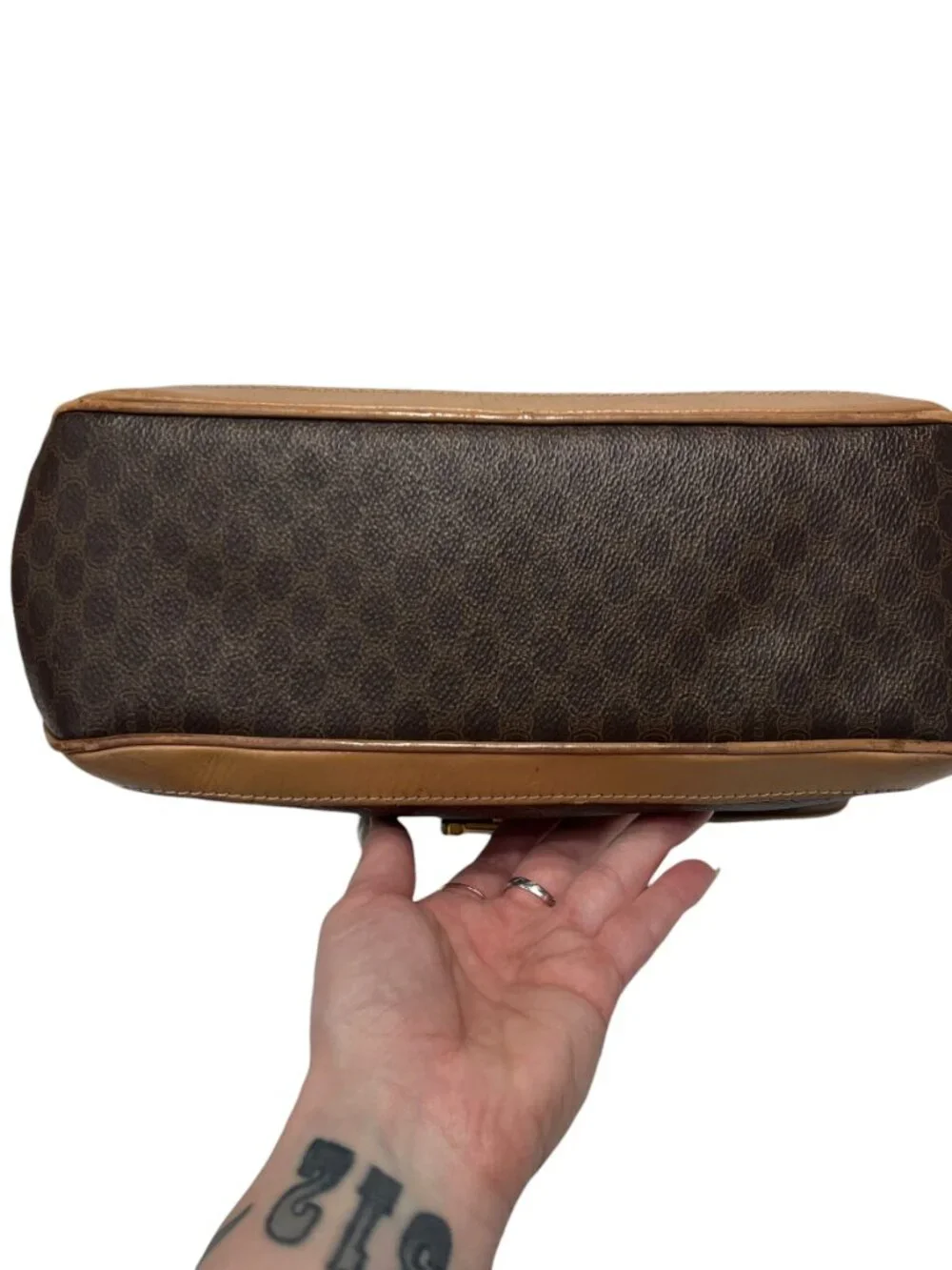 Celine VINTAGE Brown Monogram Macadam Handbag - Picture 11 of 16